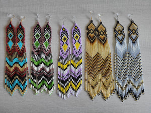 Extra long beaded earrings