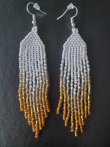 Custom Earrings for PERLA  "Geometry White &Gold" - Lora's Treasures