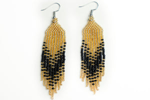 Earrings "Geometry Black&Gold" - Lora's Treasures