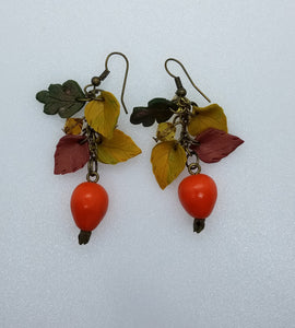Earrings with dog-roses - Lora's Treasures