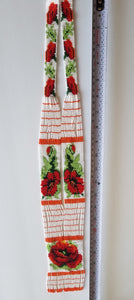 Beaded necklace "Gerdan" Orange flowers on white background - Lora's Treasures