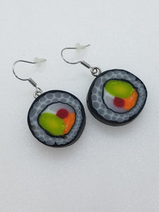 "Sushi" Polymer clay earrings - Lora's Treasures