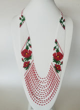 Necklace in Ukrainian style "Poppies" - Lora's Treasures